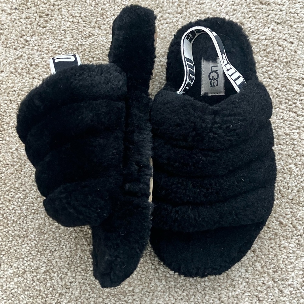 UGG Black Slingback Open Toed Slippers/House Shoes US Size 13